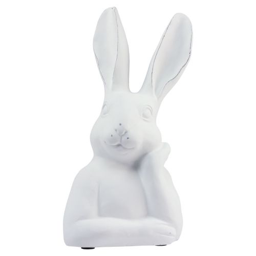 Floristik24 Hasen Deko Hase Kunststein Weiß Denkend Büste 20x14x36cm