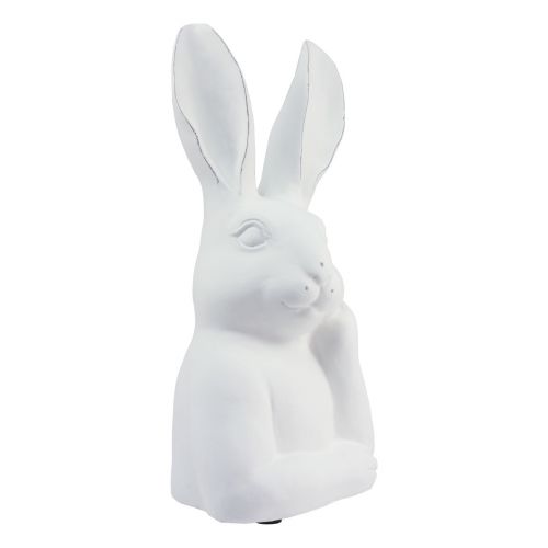 Floristik24 Hasen Deko Hase Kunststein Weiß Denkend Büste 20x14x36cm