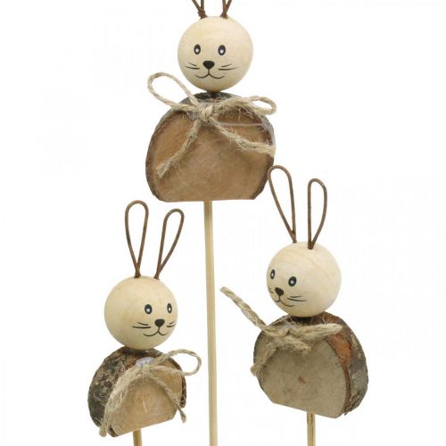 Hase Blumenstecker Holz Rost Osterhase Deko Natur 8cm 8St