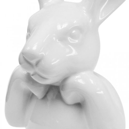 Floristik24 Deko Hase Keramik Weiß, Hasenbüste Osterdeko H17cm 3St