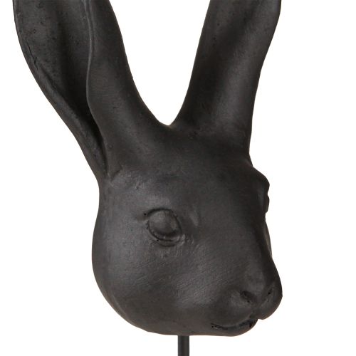 Floristik24 Hasenkopf Deko am Stab Hasen Schwarz matt 10cm 2St