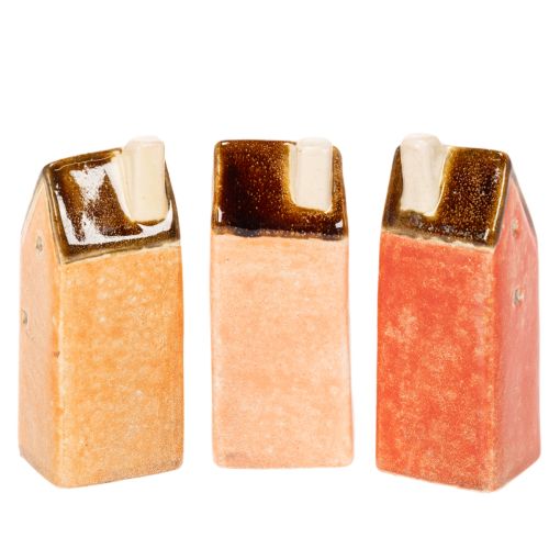 Keramik-Dekohäuser 10 cm 3er-Set handbemalt für Innenbereich | Floristik24.at