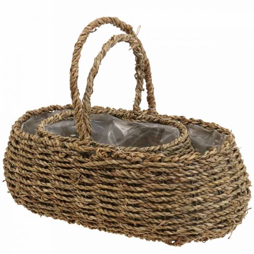 Artikel Pflanzkorb mit Henkel Korb Blumenkorb L23/35cm 2er-Set