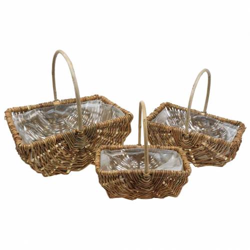 Floristik24 Henkelkorb rechteckig Natur 34×26/29×20/24×15cm 3er-Set