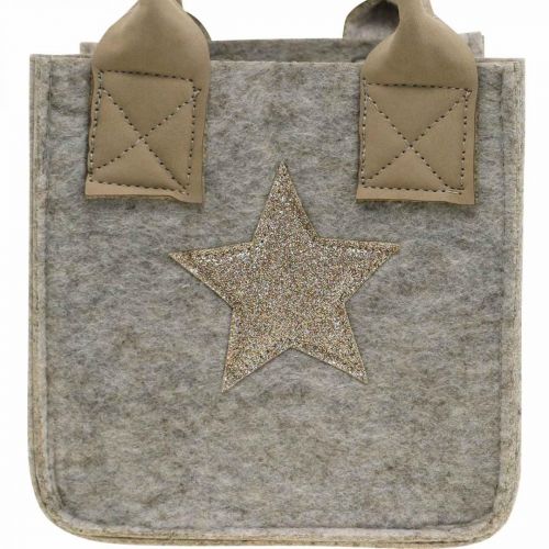 Deko-Übertopf Filz Tasche Weihnachtsdeko Beige 20/16cm 2er-Set