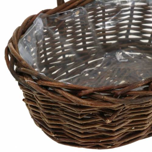 Floristik24 Henkelkorb oval Holz Natur 27×20cm H27cm