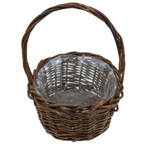 Floristik24 Henkelkorb oval Holz Natur 27×20cm H27cm