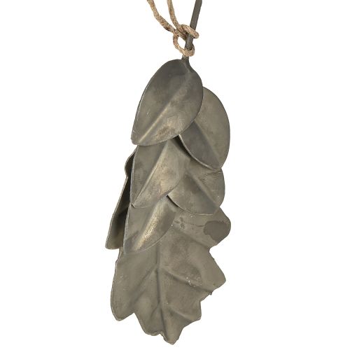 Artikel Herbst Deko Blätter Metall Silbergrau L20cm 4St