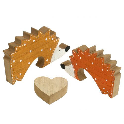 Floristik24 Herbstdeko Igelpaar mit Herz 15cm - 18cm