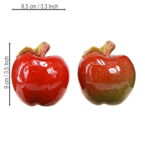 Artikel Herbstdeko Keramik Äpfel Tischdeko Rot Grün H9cm 2 St