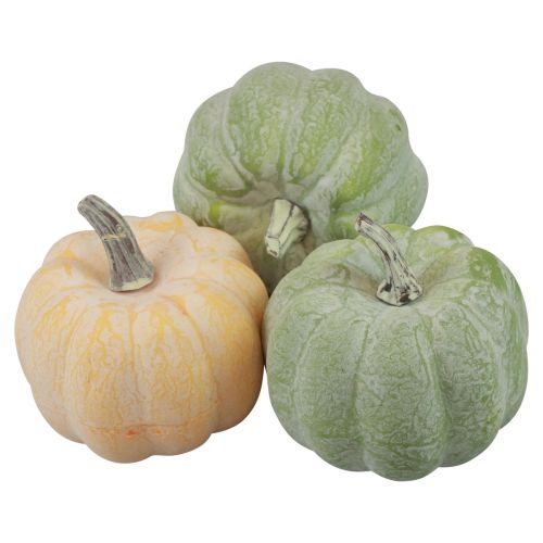 Artikel Herbstdeko Deko Kürbisse geweißt Orange, Grün 7,5cm 6St