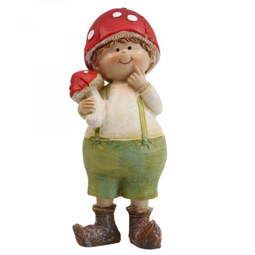 Floristik24 Herbstkinder Dekofiguren Junge und Mädchen Pilzkinder 2St