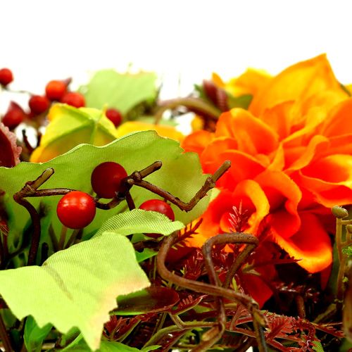 Floristik24 Herbstkranz Ø30cm mit Chrysamthemen orange