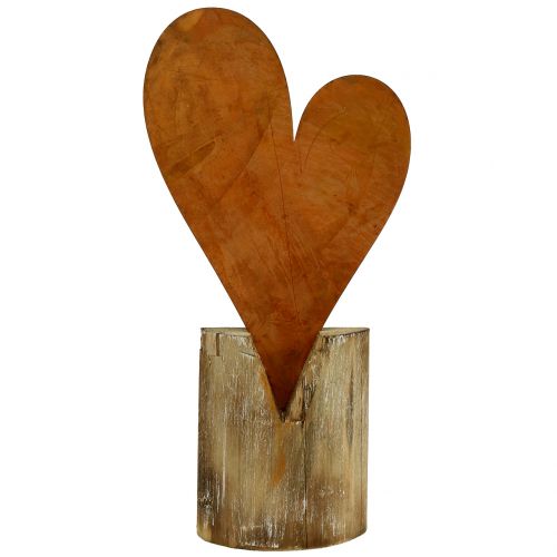 Floristik24 Herz Rost am Holzfuß 40cm x 20cm
