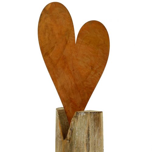 Floristik24 Herz Rost am Holzfuß 40cm x 20cm
