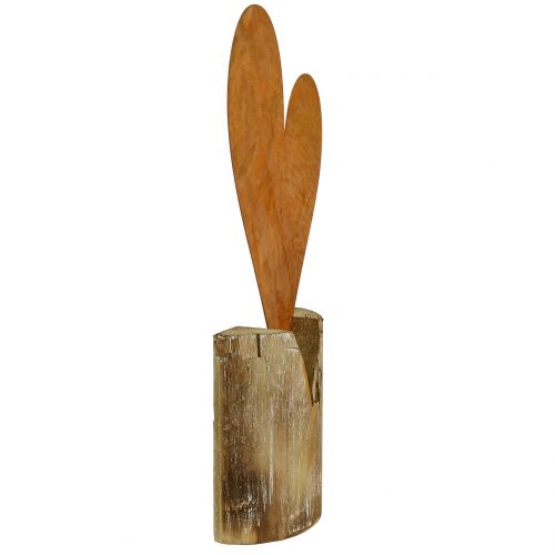 Floristik24 Herz Rost am Holzfuß 40cm x 20cm