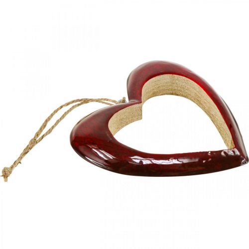 Artikel Herz aus Holz, Dekoherz zum Hängen, Herz Deko Rot H15cm