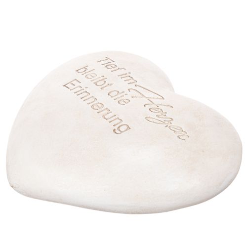 Herz Gedenkstein aus Polyresin 17cm in Grauton mit Spruch | Floristik24.at