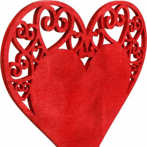 Floristik24 Herz am Stab, Dekostecker Herz, Hochzeitsdeko, Valentinstag, Herzdeko 16 St