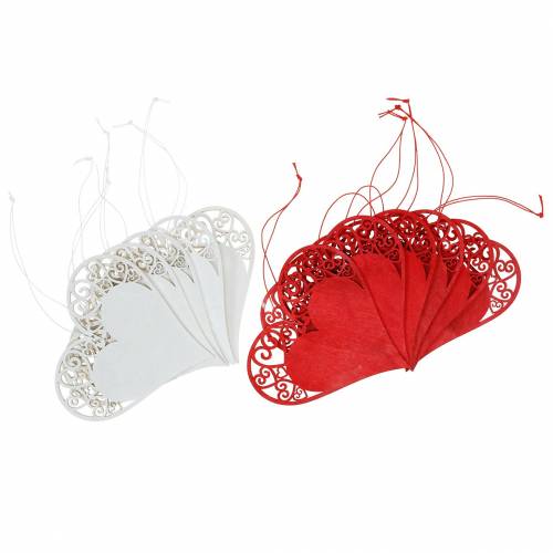 Floristik24 Herz zum Hängen, Hochzeitsdeko, Schmuckanhänger Herz, Herzdeko, Valentinstag 12St