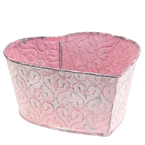 Floristik24 Zinktopf Herz Rosa 19cm