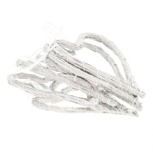 Herz aus Bast zum Hängen Weiß 15cm 8St | Floristik24.at