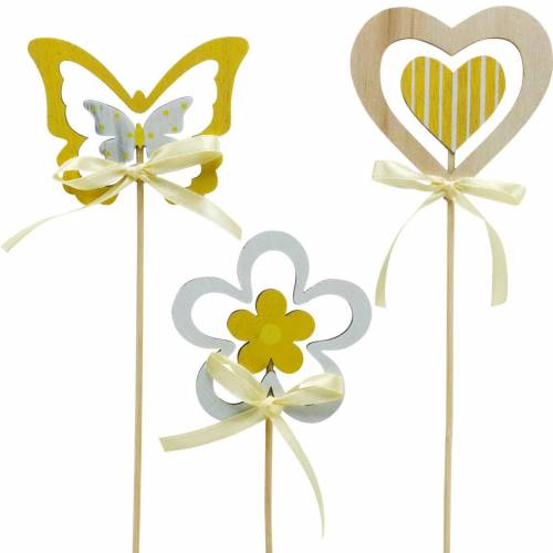 Floristik24 Dekostecker Schmetterling Blume und Herz, Frühlingsdeko, Blumenstecker, Valentinstag 9St