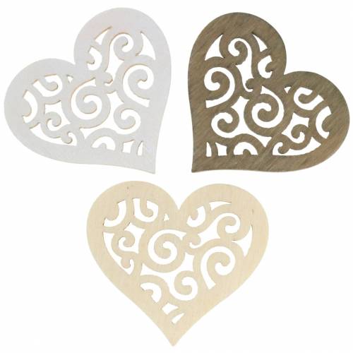 Tischdeko Herz Holz Weiss Creme Braun 4cm 72st Einkaufen In Osterreich