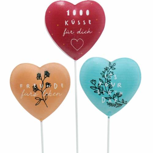 Herzstecker zum Dekorieren, Dekostecker Geburtstag Valentinstag Beste Freunde, Herzdeko aus Metall 9St