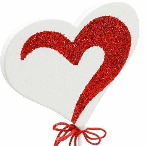 Artikel Herz am Stab Rot, Weiß Dekoherz Dekostecker Valentinstag 16 St