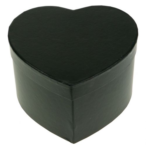 Floristik24 Blumenbox Herz Schwarz 18/20cm 2St