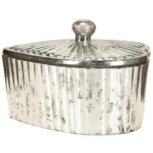 Artikel Herzdose mit Deckel Glasdose Herz Champagner 15,5×15×10cm