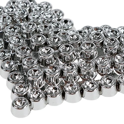 Floristik24 Herzen Silber mit Klebepunkt 5,5cm 12St