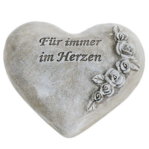 Floristik24 Herzen mit Spruch Grau 13cm x 12cm 3 St