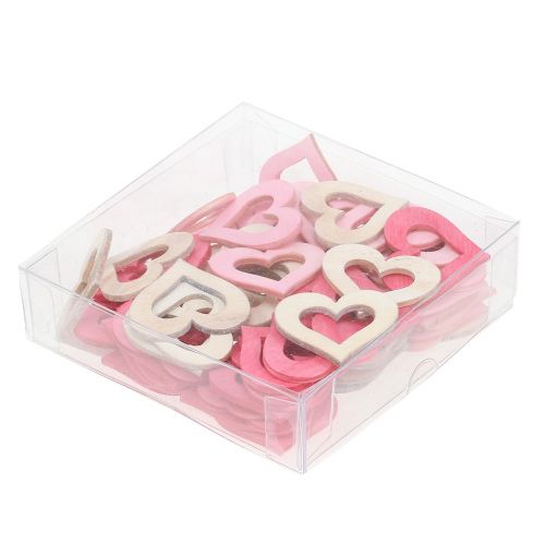 Artikel Herzen zum Streuen Rosa, Pink, Natur 4cm 72 St