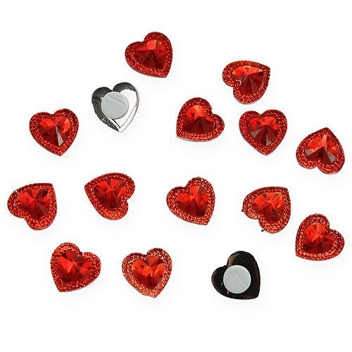 Floristik24 Herzen zum Aufkleben Diamant Rot 2cm 48St