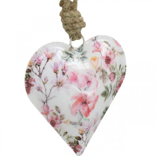 Floristik24 Herz mit Blumenmuster, Muttertag, Metallanhänger H9cm 3St
