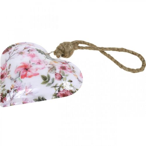 Floristik24 Herz mit Blumenmuster, Muttertag, Metallanhänger H9cm 3St