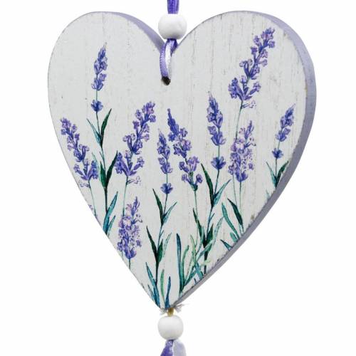 Floristik24 Herz mit Lavendelmotiv zum Hängen, Hochzeit, Mediterrane Sommerdeko, Valentinstag, Lavendelherz 4St