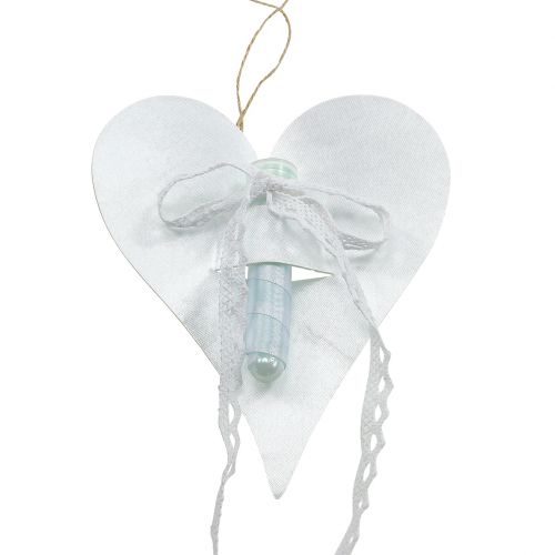 Floristik24 Herz Hänger mit Orchideenröhrchen Weiß 16cm 6St