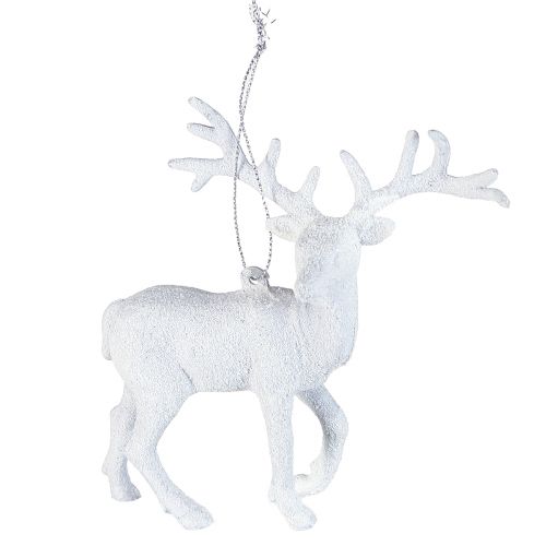 Floristik24 Hirsch Deko in Weiß Weihnachtsanhänger H13,5cm 3St