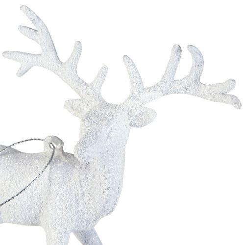 Artikel Hirsch Deko in Weiß Weihnachtsanhänger H13,5cm 3St