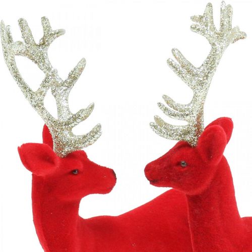 Floristik24 Deko Hirsch Dekofigur Deko-Rentier Rot H20cm 2St