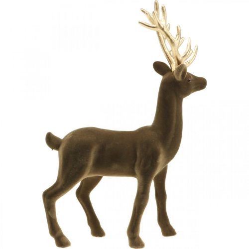 Artikel Deko Hirsch Dekofigur Deko-Rentier Beflockt Braun H37cm