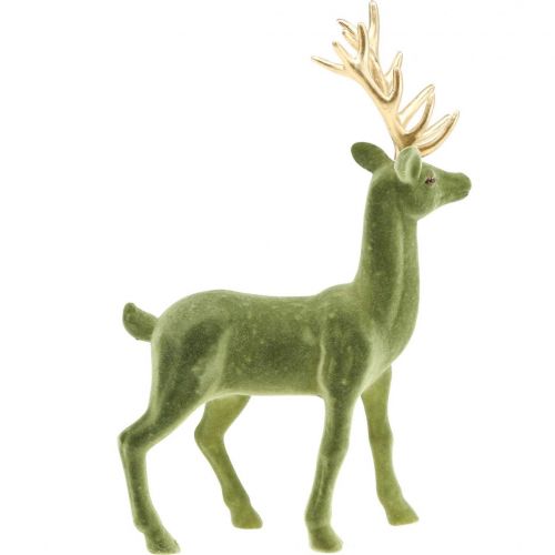 Artikel Deko Hirsch Dekofigur Deko-Rentier Beflockt Grün H37cm