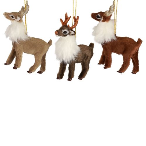Weihnachtsfiguren Rentier Deko Dekohänger Tischdeko H11cm 3St