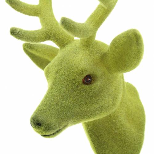 Artikel Deko-Hirschkopf beflockt Moosgrün 10cm x 20cm 3 St