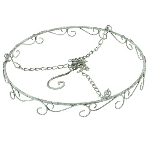 Artikel Hängedeko Metall Dekoring Weiß Shabby Chic Ø30cm H30cm