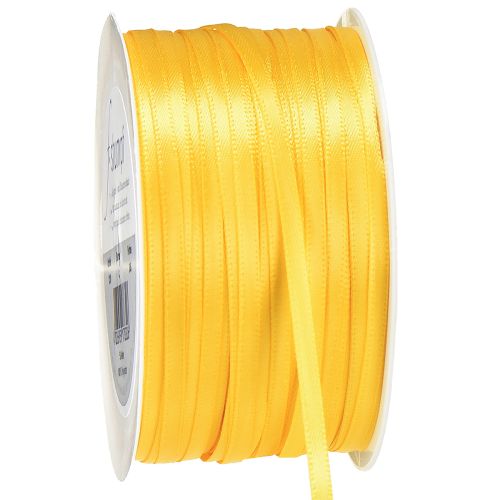 Floristik24 Hochwertiges Geschenkband Gelb Satinband 3mm × 50m
