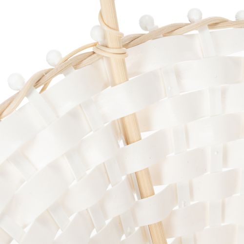 Streukörbchen Hochzeit 24x17cm Weiß Kunststoff mit Rattan | Floristik24.at